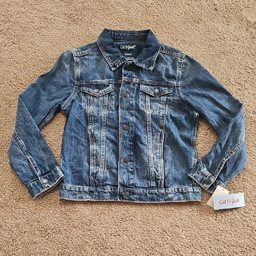 Cat & Jack Boys Denim Jacket Long Sleeve Size 8